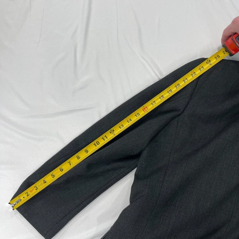 Gianni‎ 100% Wool Blazer Suit Jacket Mens 44 Black 2-Button Sport Coat